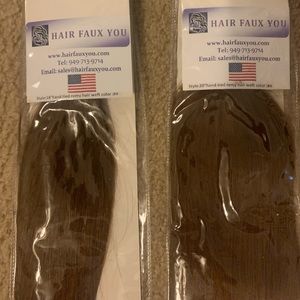 Hand tied rent weft extensions #4 color (light brown )